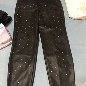 Michael Kors studded pleathers leggings